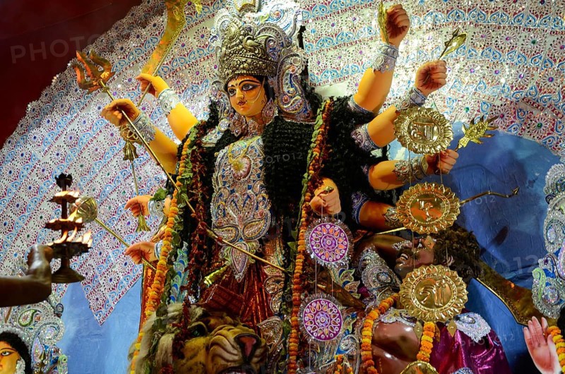 Idol of Goddess on Durga Puja festival, Kolkata, West Bengal, India, Asia