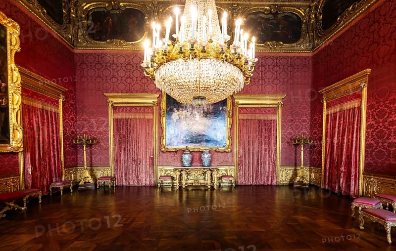 Turin, Italy, 22 April 2023: Royal Palace interior, luxury baroque building, historical castle