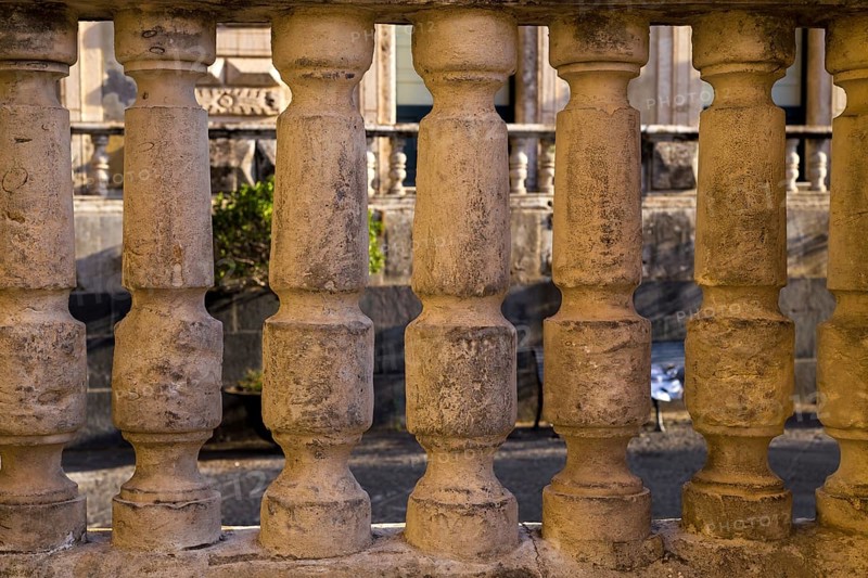 Balustrade with ancient baroque columns