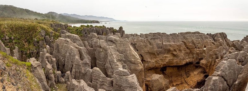 Beautiful Pancake Rocks at the west coast of New Zealands South Island