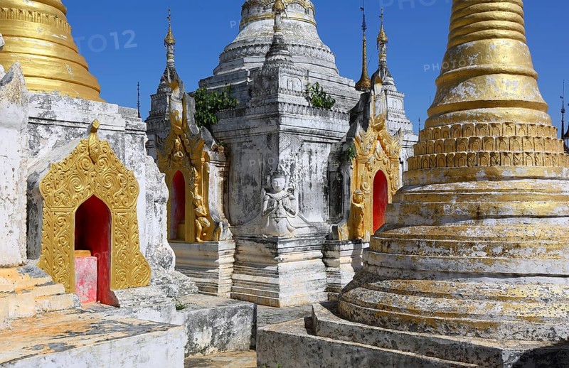 Shwe Inn Thein Paya temple complex near Inle Lake in central Myanmar (Burma)