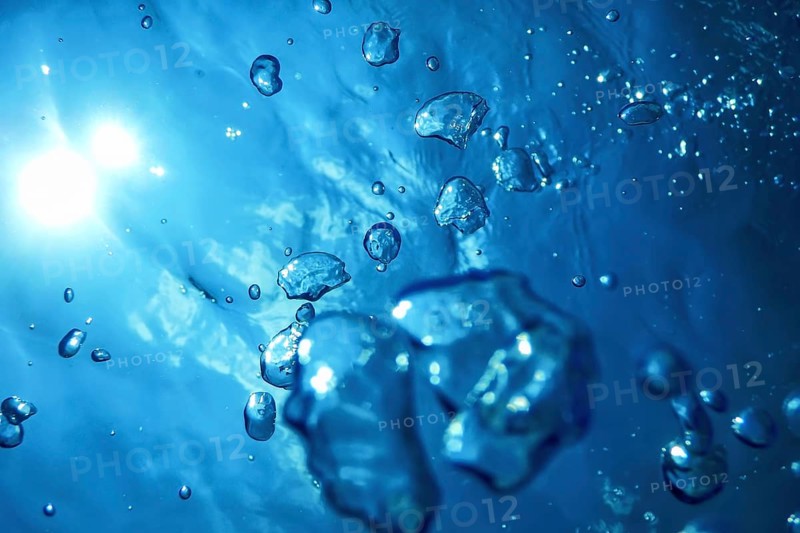 Underwater Bubbles Sunlight, Underwater background Bubbles Water Surface
