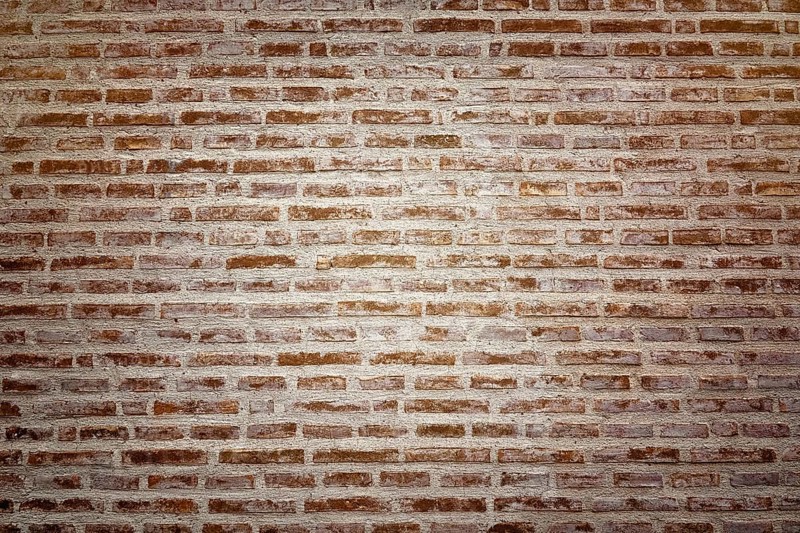 Background of Wall Made from Red Bricks Strehaia, Mehedinti, Romania
