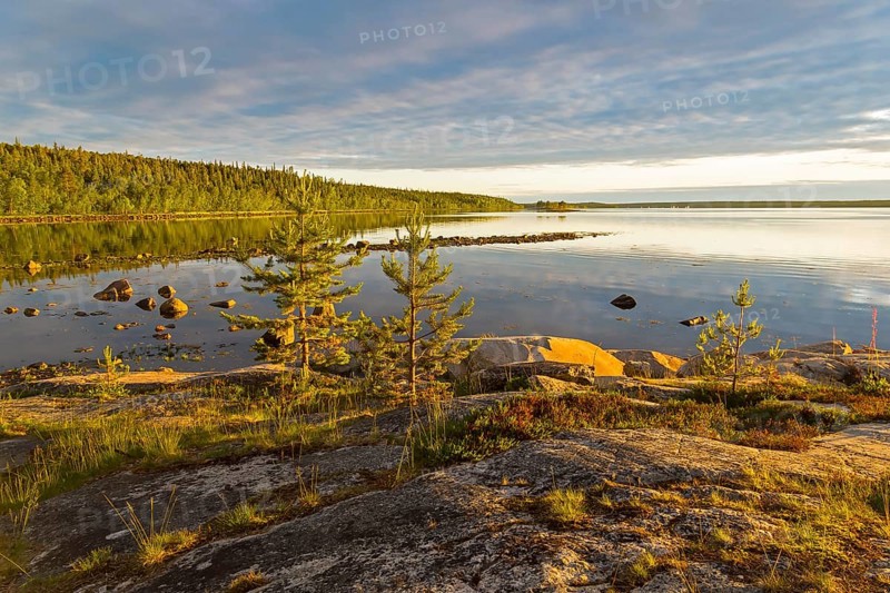 Evening on the White Sea. Kandalaksha Gulf, Karelia, Russia, end of June