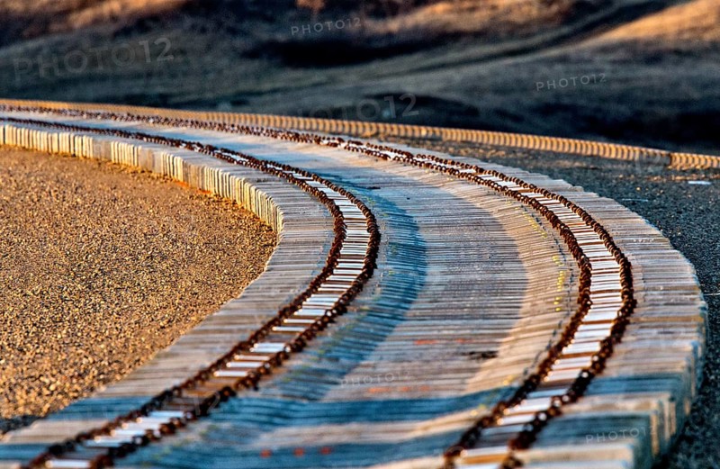 New Railroad Construction with cement rail ties