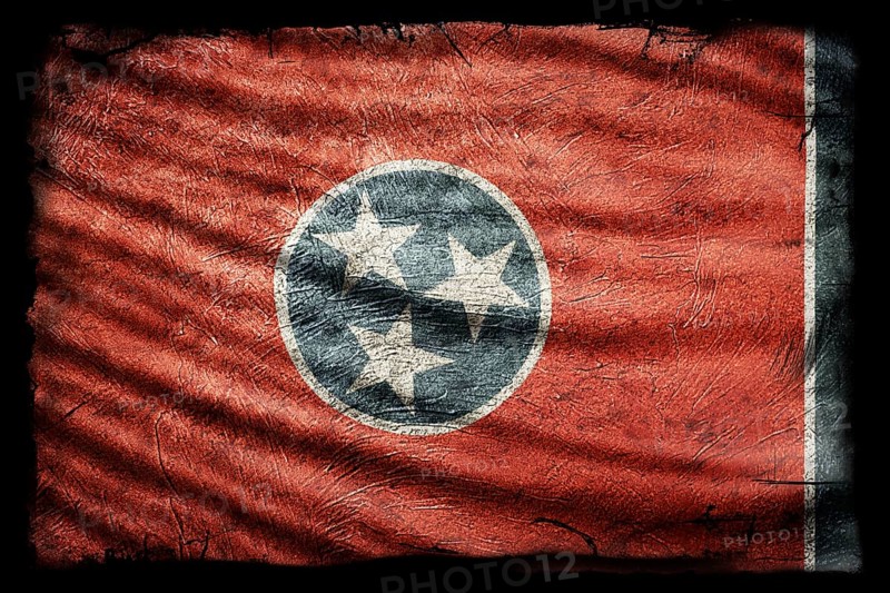 Tennessee Flag, Grunge Texture Background