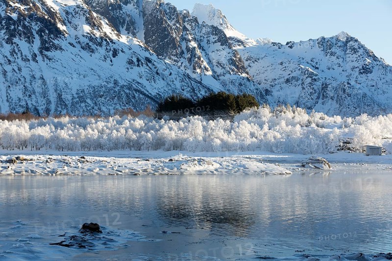 Winter landscape in the Lofoten Islands, Norway