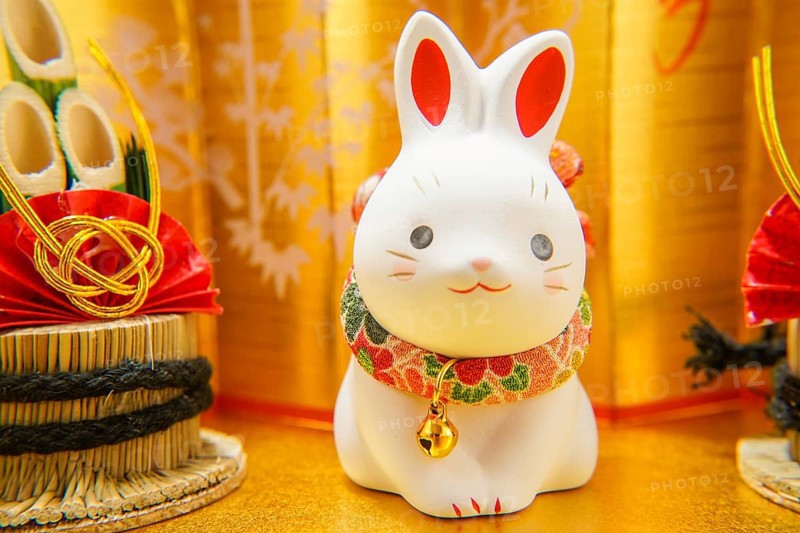 Rabbit year New Year material (New Years card). Shooting Location: Yokohama-city kanagawa prefecture