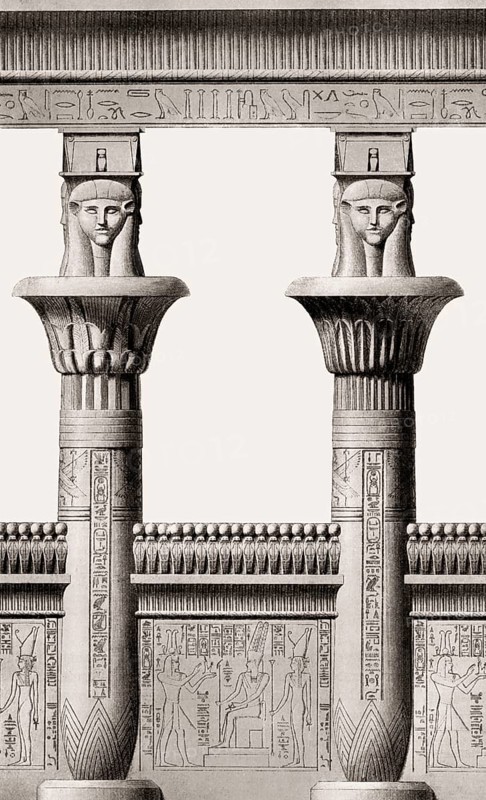 Vestibule of the Temple of Isis at Philae, Ancient Egypt