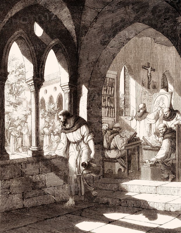 The monastic life of monks at work