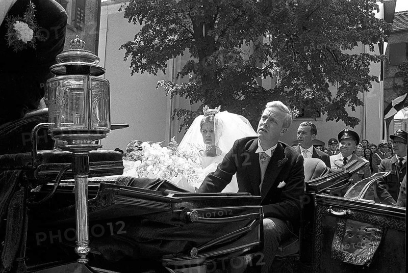 Princess Birgitta of Hohenzollern and Sweden marries Prince Johann Georg of Hohenzollern-Sigmaringen in Sigmaringen Church on May 30, 1961
