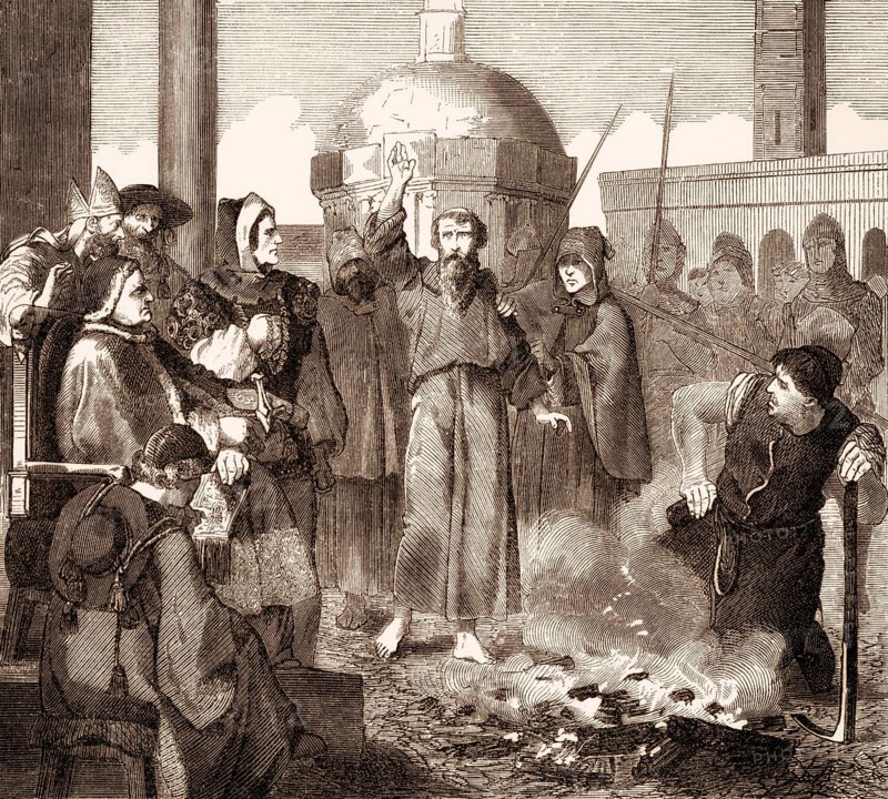 The ordeal by fire of Saint Peter Damian, c.?1007 – 1072 or 1073, was a reforming Benedictine monk and cardinal