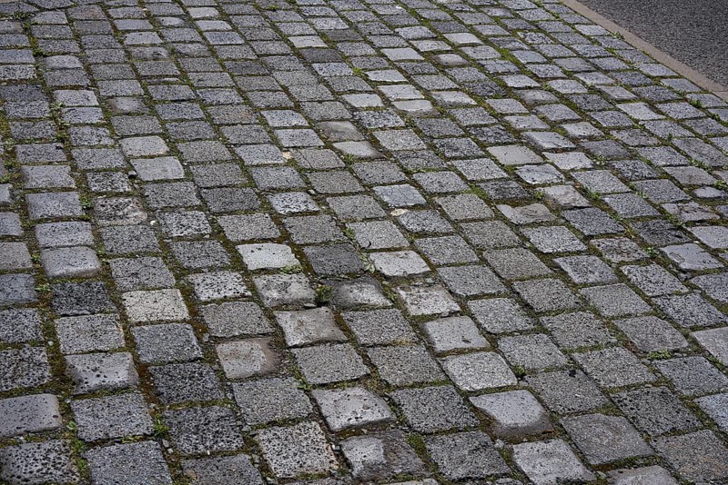 Granite cobblestone pavement in Germany street outdoor