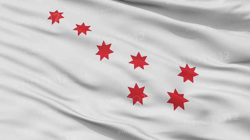 Cherokee Peace Indian Flag, Closeup View