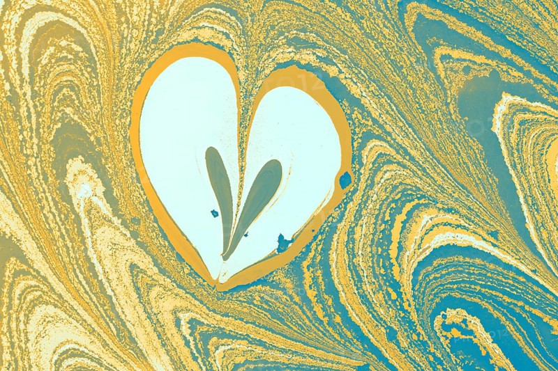 Beautiful abstract art of Ebru marbling painting techniques on water with paints