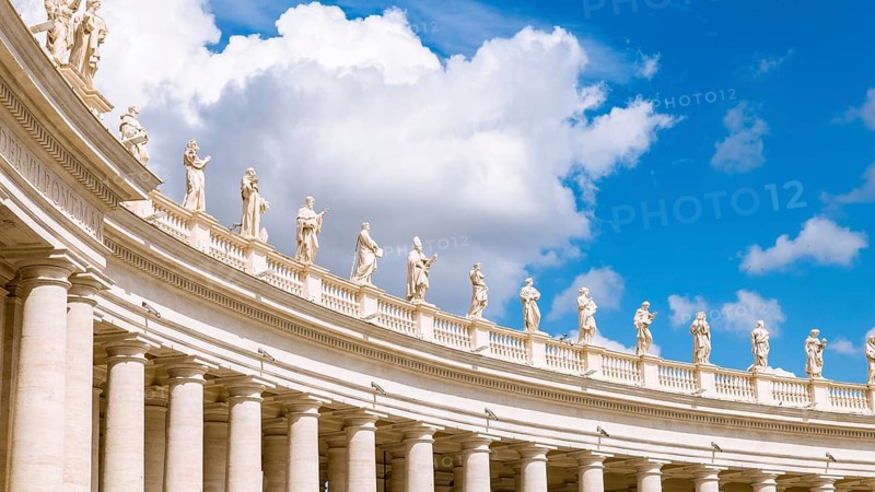 Detail of colonnade St. Peter's Square in Rome