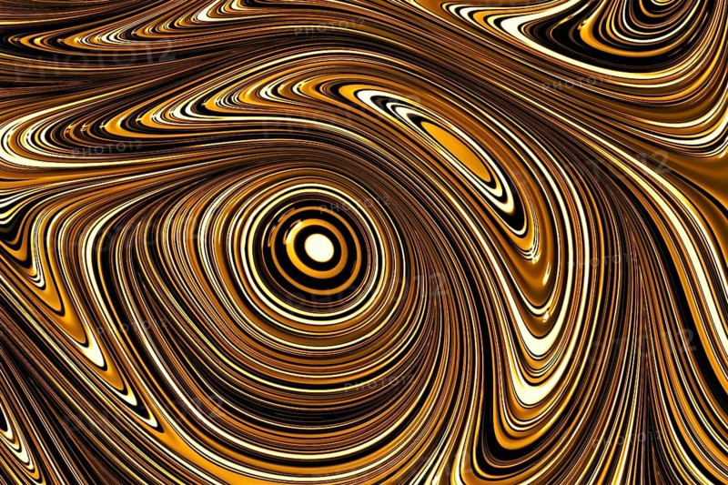 Abstract geometic background - computer-generated image. Fractal geometry: pattern of distorted concentric circles. Digital art for banners, posters, covers