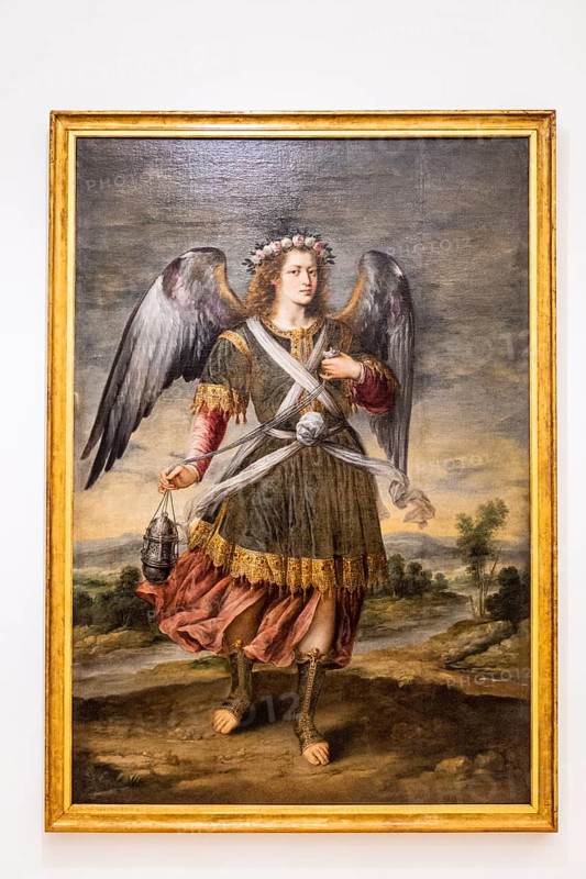 Archangel Sealtiel, 17th century, oil on canvas, Bartolome Roman, Mallorca, Balearic Islands, Spain