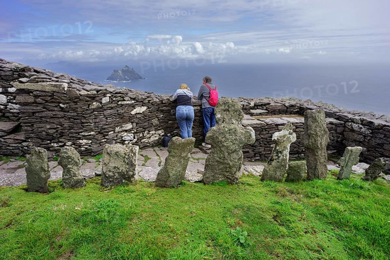 Monastery at the top, Skellig Michael island, Mainistir Fhionáin (St. Fionan?s Monastery), county Kerry, Ireland, United Kingdom