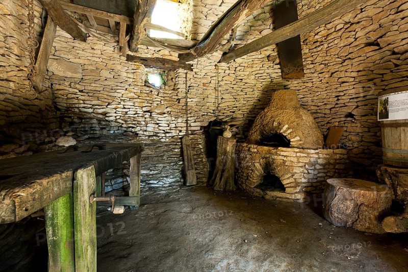 Indoor of the Cabanes de Breuil, Saint-Andre-dAllas, Dordogne, Nouvelle Aquitaine, France