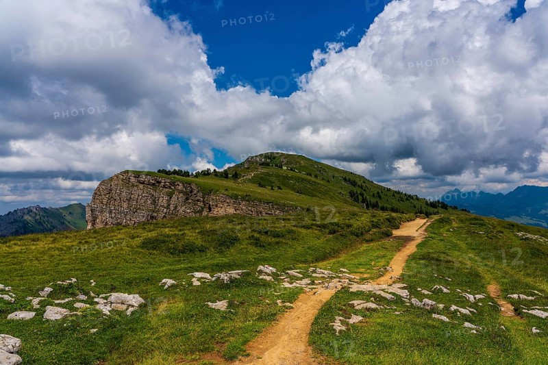 Hiking trail in the Swiss mountains