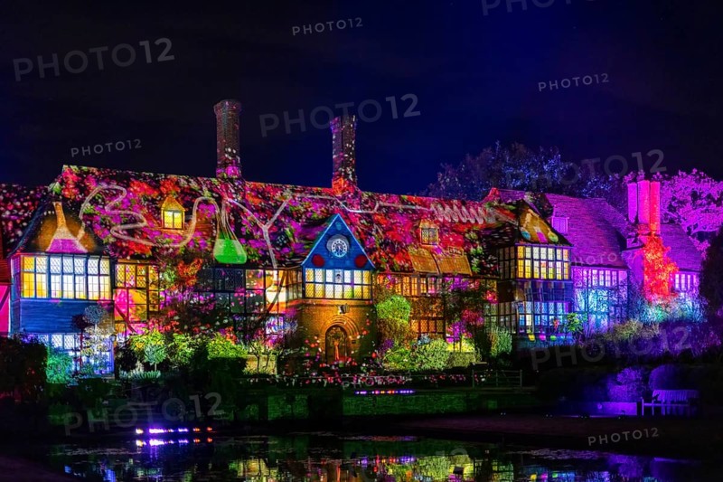 Wisley, Woking, Surrey, UK, November 19 : Christmas Glow 2022 at RHS Garden Wisley, Woking, Surrey, England, UK on November 19, 2022