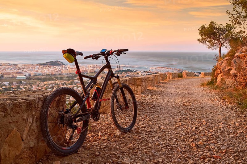 Denia Alicante from Montgo with MTB bicycle mountain bike Camino Colonia track
