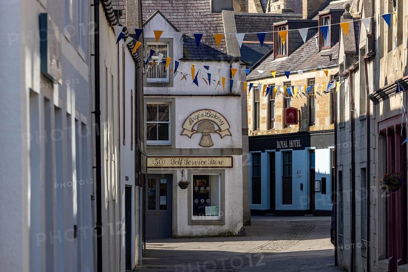Centre of Stromness, Historic buildings at the harbour, Stromness, Mainland, Orkney, Scotland, Great Britain