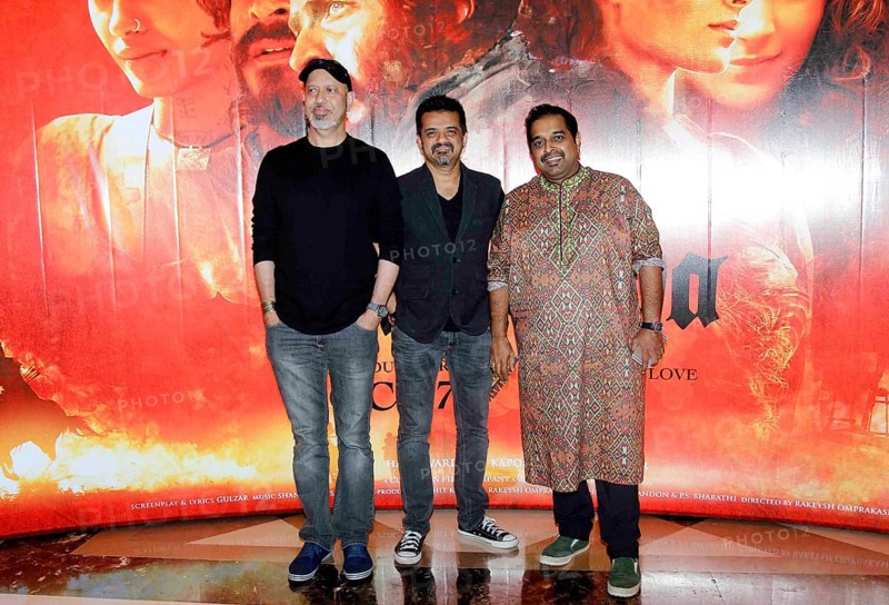 Bollywood music composer Ehsaan Noorani and Loy Mendonsa and singer Shankar Mahadevan music launch of film Mirzya in Mumbai