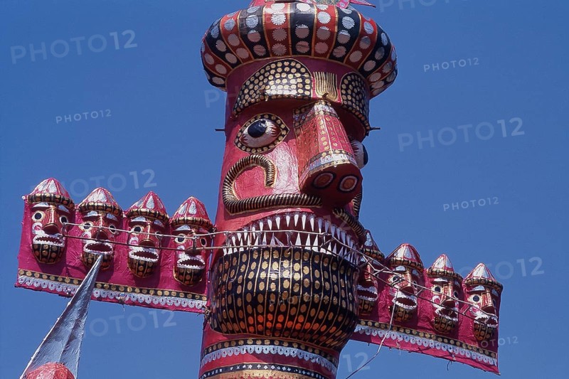 Face of Ravana during Dussehra festival, Dadar, Mumbai, Maharashtra, India