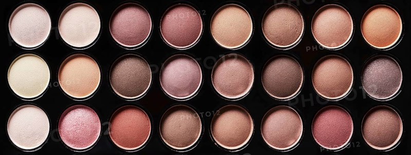 Augenschatten bunte Farbpalette in beige Tönen. Schönheit abstrakte geometrische Banner