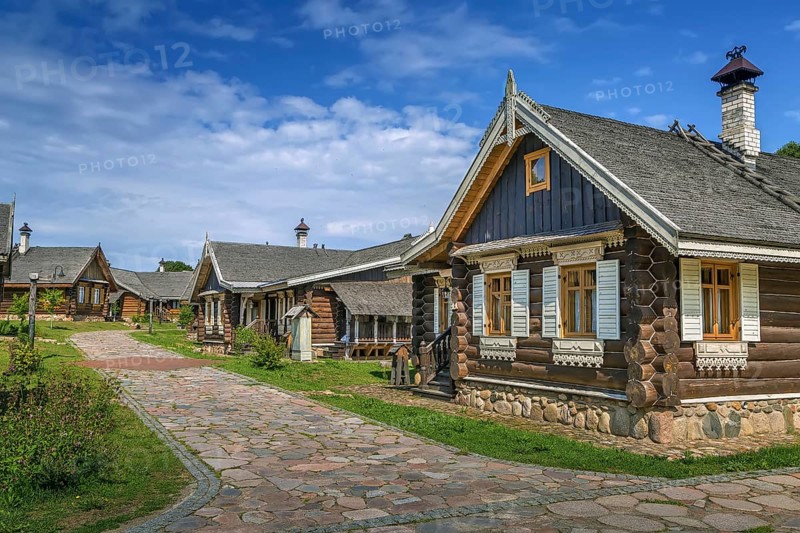 Street in Tourist complex Nanosy on Naroch Lake, Belarus