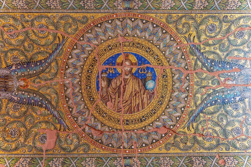 Mosaic art in the Kaiser Wilhelm Memorial Church in Berlin, Germany