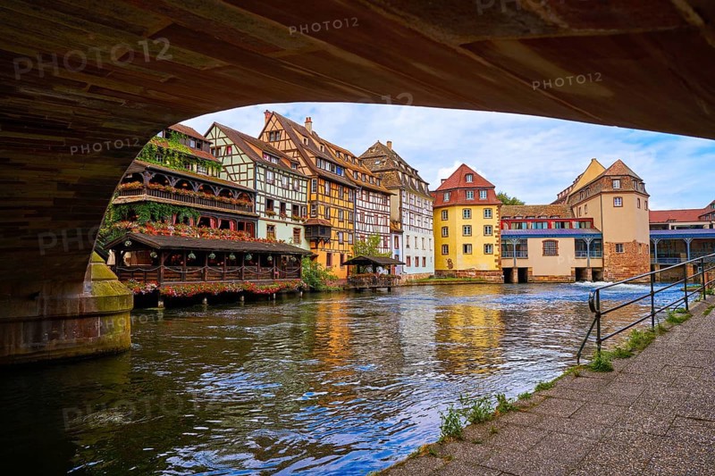 Strasbourg la Petite France in Alsace half timbered houses