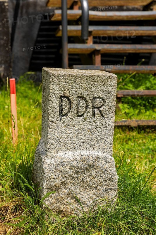 The former GDR border tower in Bartolfelde, between Bartolfelde and Bockelnhagen, is located on the Green Belt. GDR border stone, Bartolfelde-Bockelnhagen border tower, Bartolfelde-Bockelnhagen, Lower Saxony, Germany
