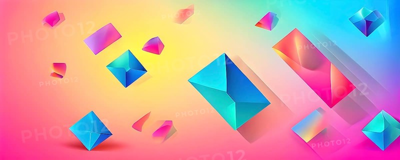 Modern abstract cover template with vibrant perspective 3d geometric prism shapes, AI generated