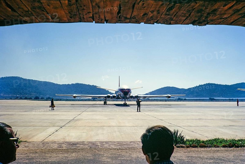 De Haviland Comet aeroplane at the airport, Ibiza, Balearic Islands, Spain 1967