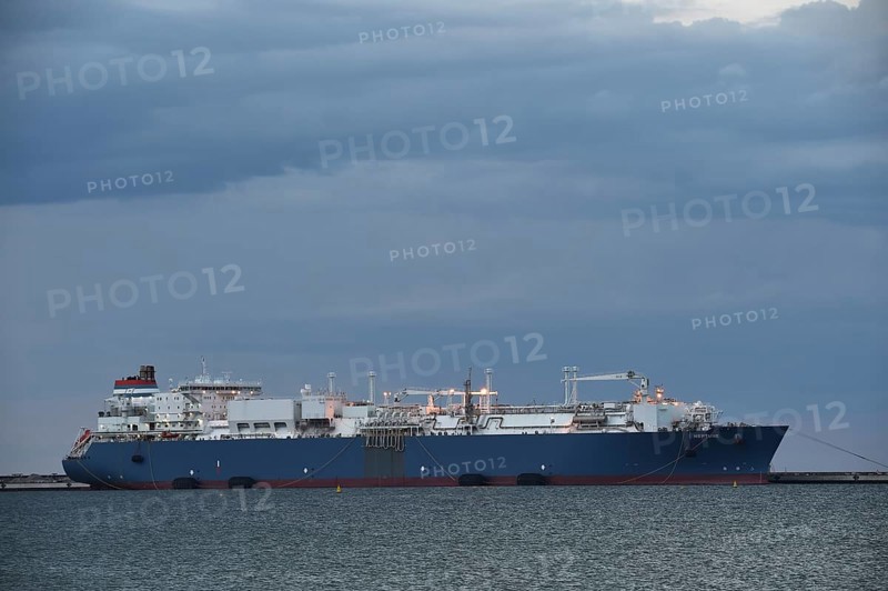 LNG tanker NEPTUNE at Mukran harbour on Rügen, Mecklenburg-Western Pomerania, Germany