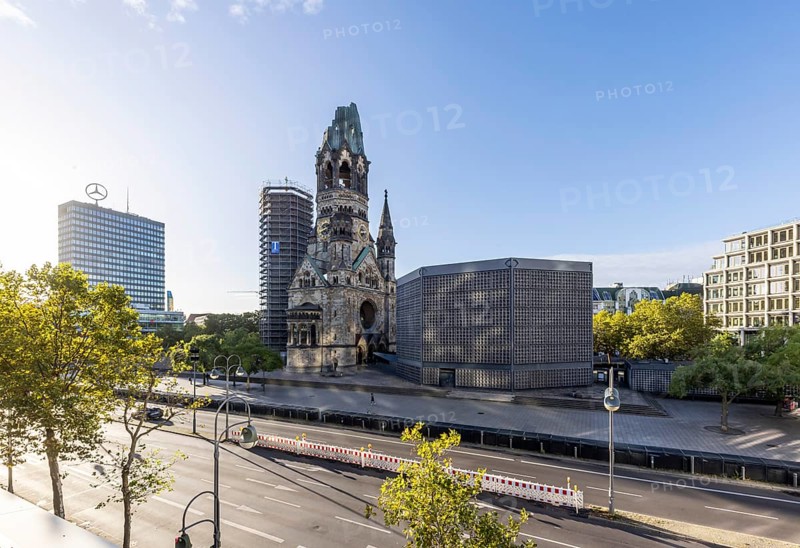 Kaiser Wilhelm Memorial Church, Breitscheidplatz with Europa Centre. City view Berlin, Germany