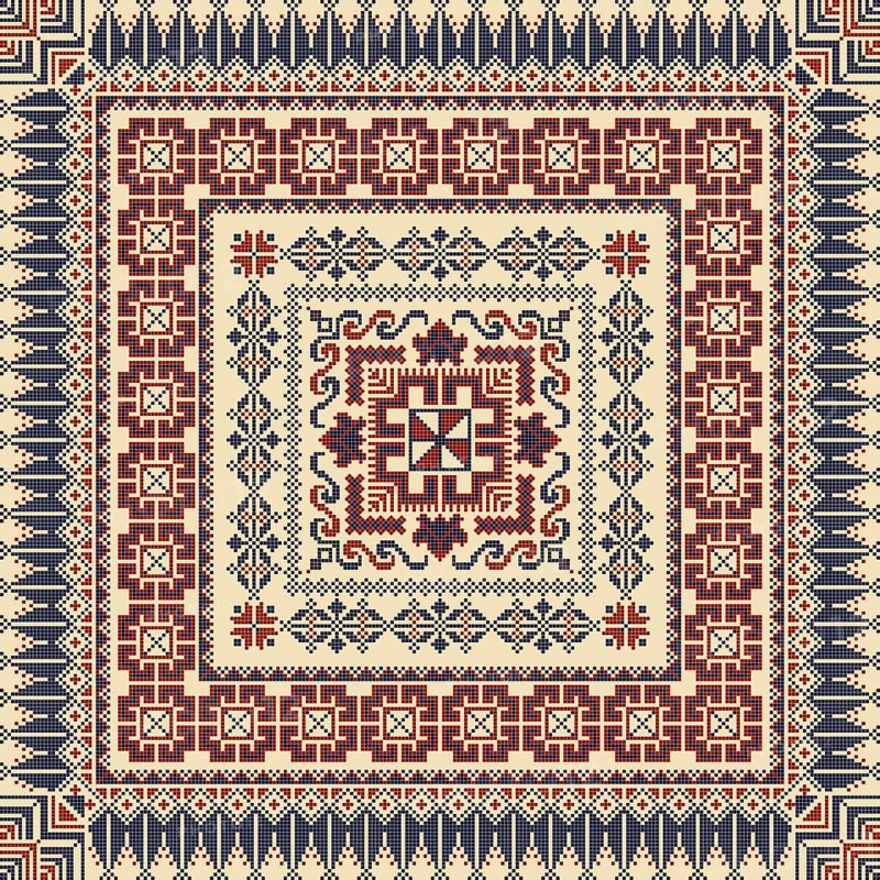 Embroidery Tatreez pattern, Palestinian fashion vector ornament