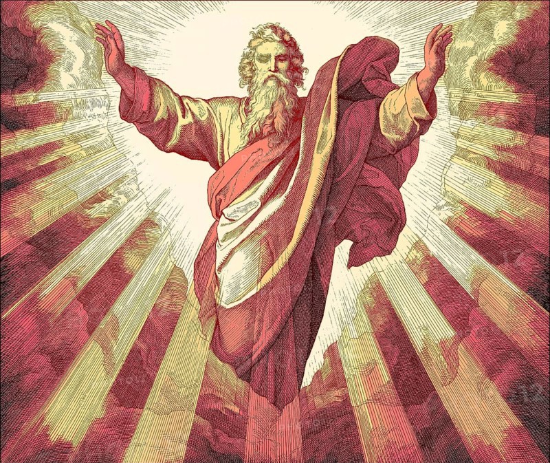 The Creation of Light, Old Testament, by Julius Schnorr von Carolsfeld, 1860, digitally altered