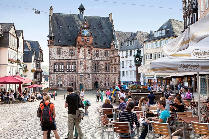 Historic Town Hall, market square, historic centre, Marburg, Hesse, Germany, Europe, Historisches Rathaus, Markt, Altstadt, Marburg, Hessen, Deutschland, Europa