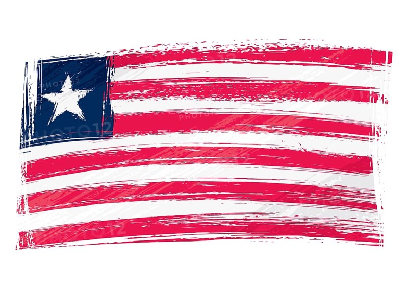 Republic of Liberia flag created in grunge style