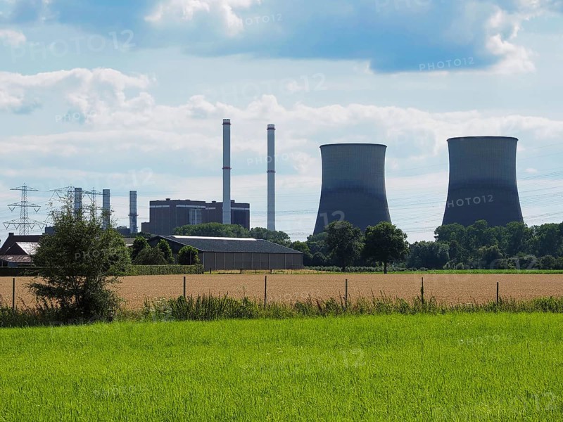 Gas-fired power plant in the immediate vicinity of the village of Maasbracht, province of Limburg, Netherlands