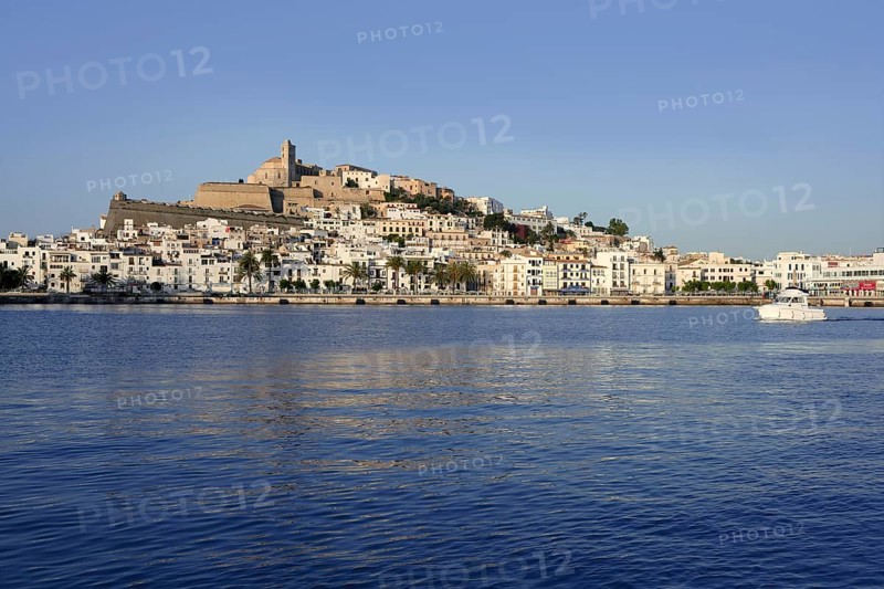 Ibiza Balearic Mediterranean white island from Spain