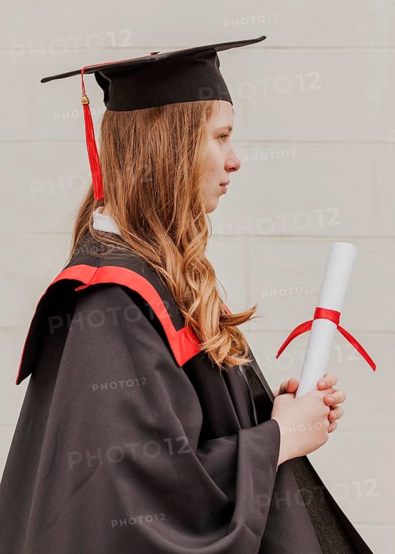 Side view graduated girl