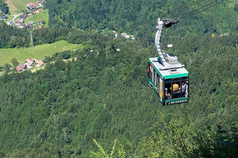Cable car to the Karren, Dornbirn, Vorarlberg, Austria, cabin cable car, cable car