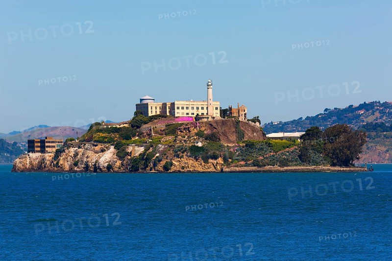 Alcatraz island penitentiary in San Francisco Bay California USA view from Pier 39