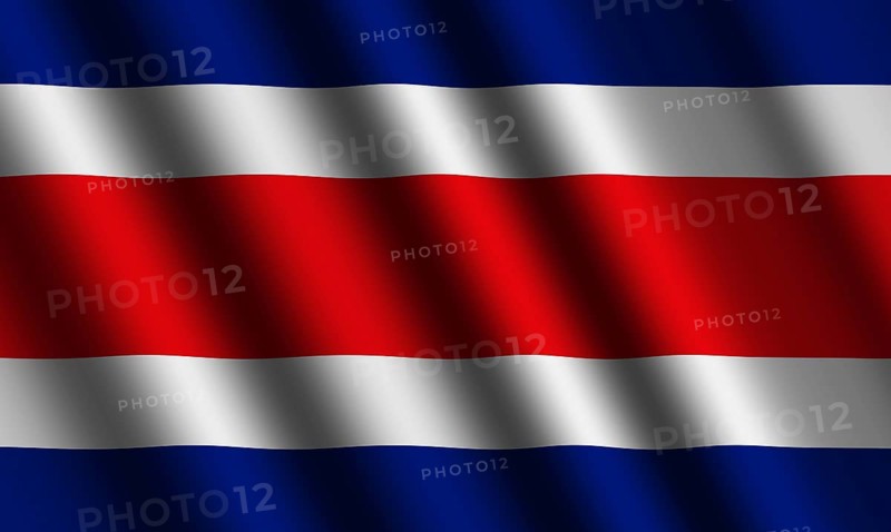 The Costa Rica flag flying in the wind