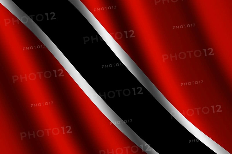 The Trinidad and Tobago flag flying in the wind